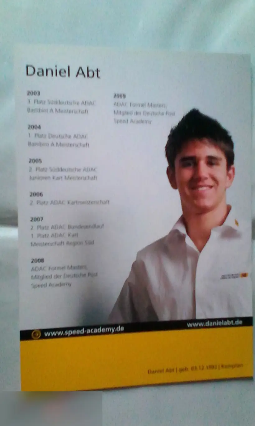 Даниэль Абт автограф 1