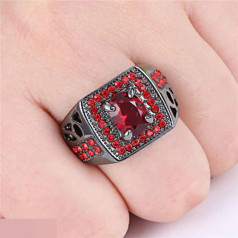 Кольцо с синтетическим рубином и фианитами размер 7 1