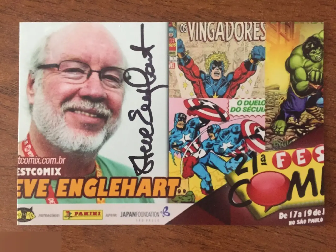 Стив Инглхарт автограф на фото