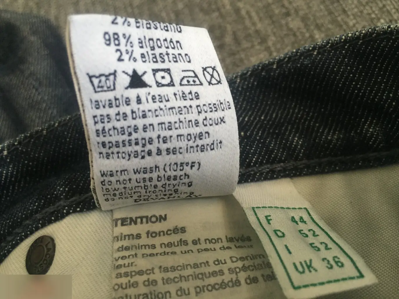 Джинсы мужские Lacoste размер F44 D52 I52 UK36 б/у 7