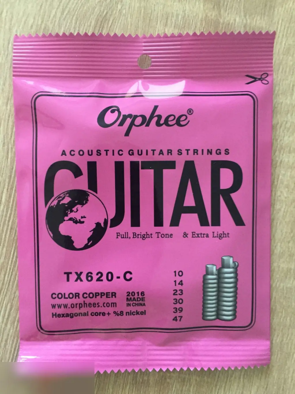 Струны для акустической гитары Orphee TX620-C цветные