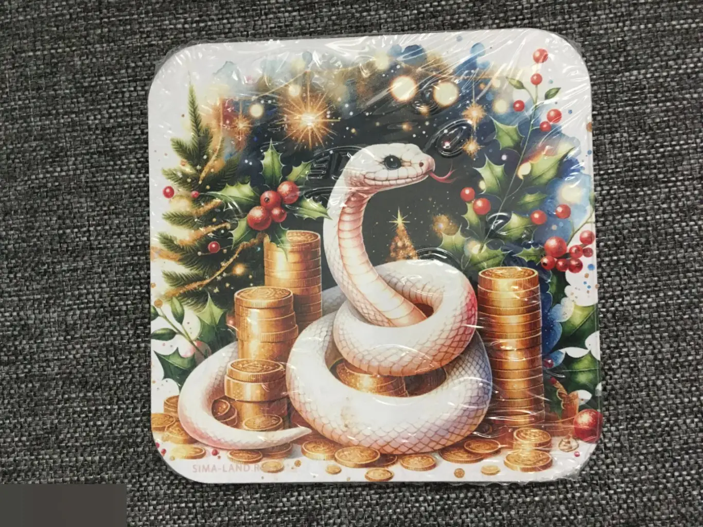 Подставка под горячее новогодняя "Богатство" 15 см ХДФ