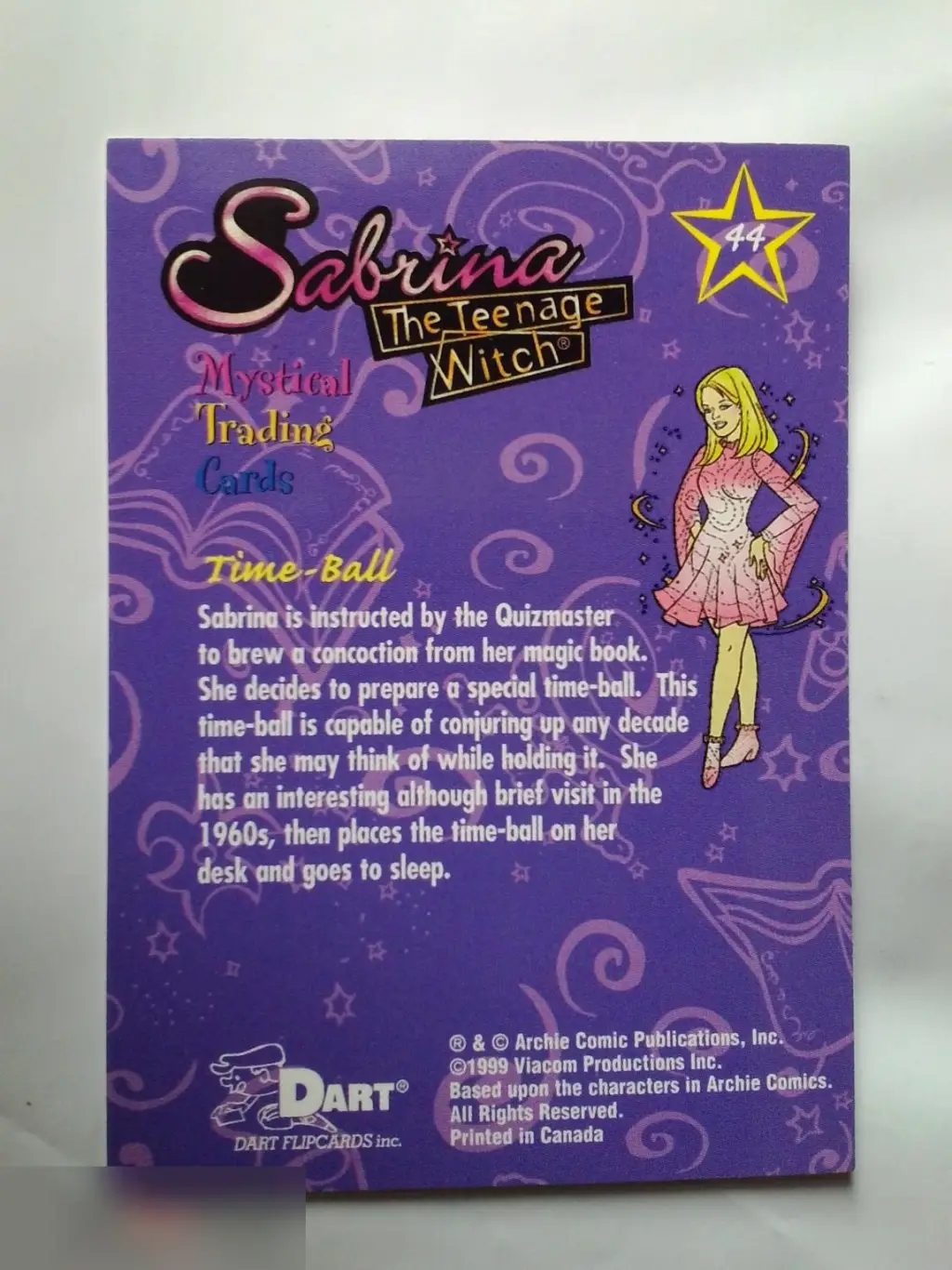 Бет Бродерик автограф на карточке Сабрина — маленькая ведьма 1