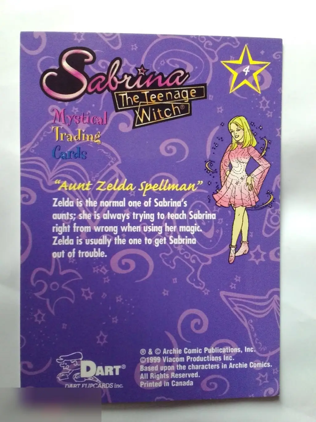 Бет Бродерик автограф на карточке Сабрина — маленькая ведьма 1