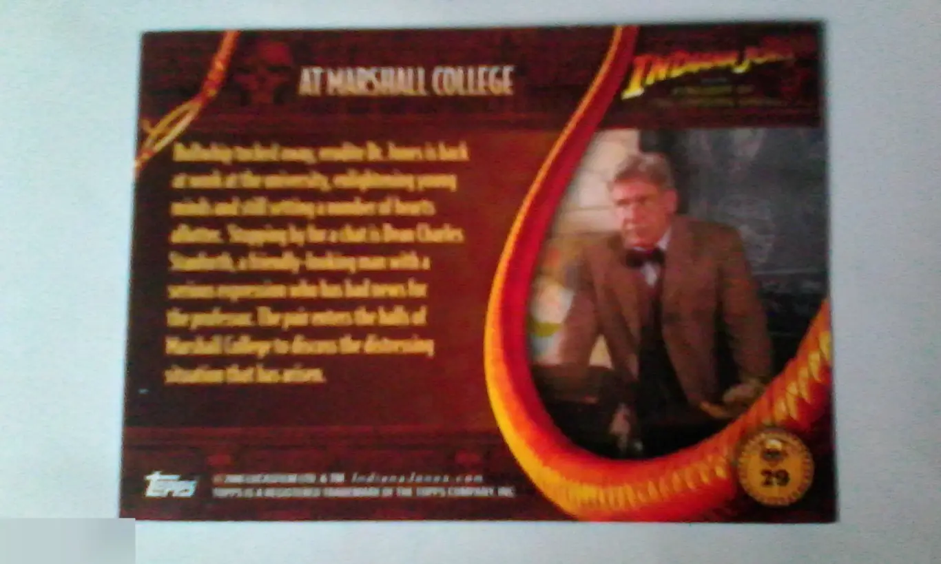 Джим Бродбент автограф на карточке Индиана Джонс 1