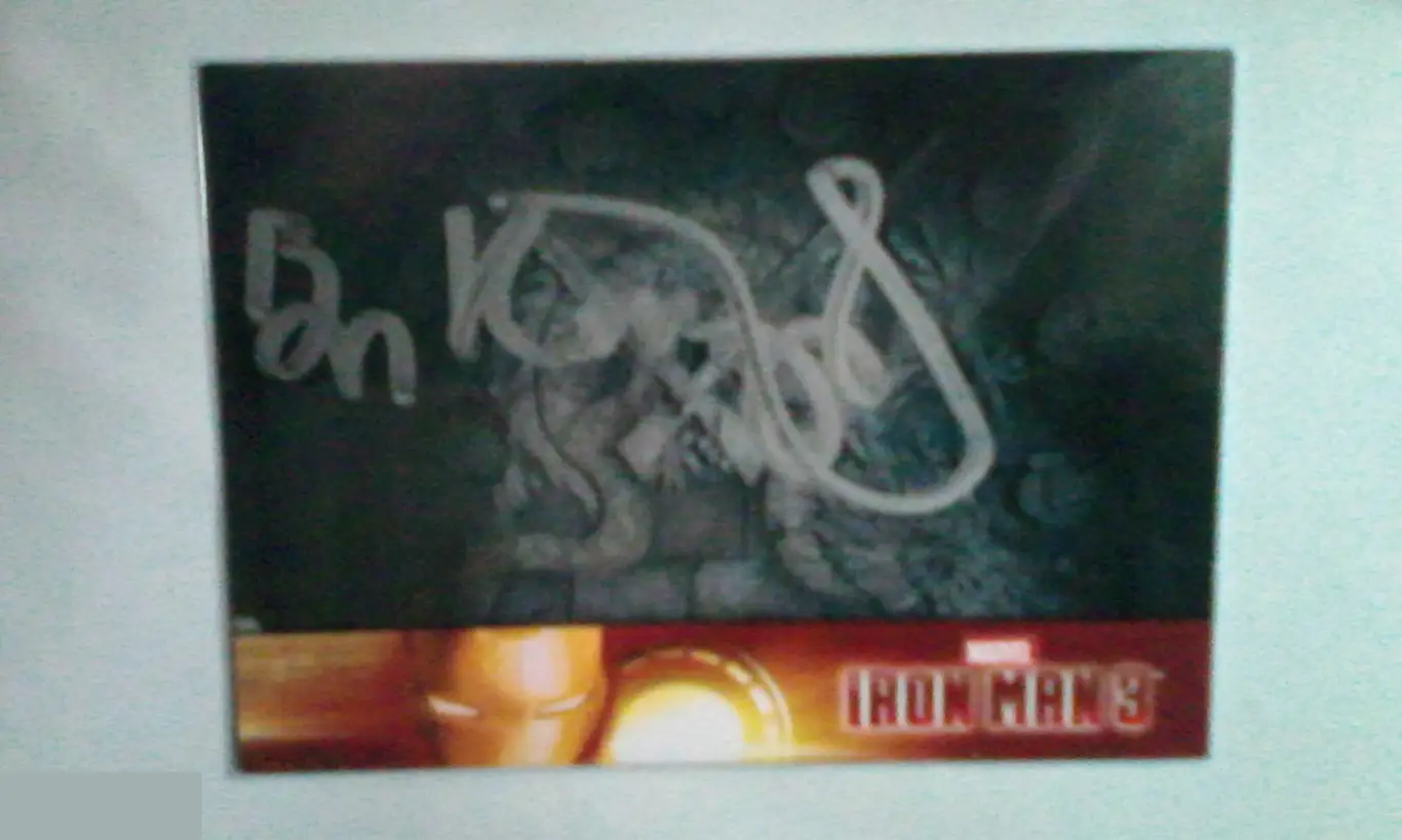 Бен Кингсли автограф на карточке Железный человек 3