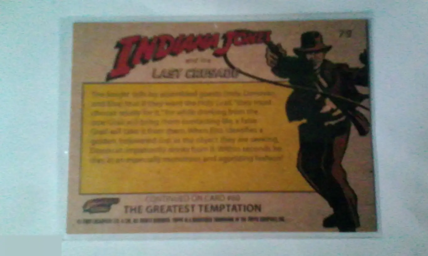 Джулиан Гловер автограф на карточке Индиана Джонс 1