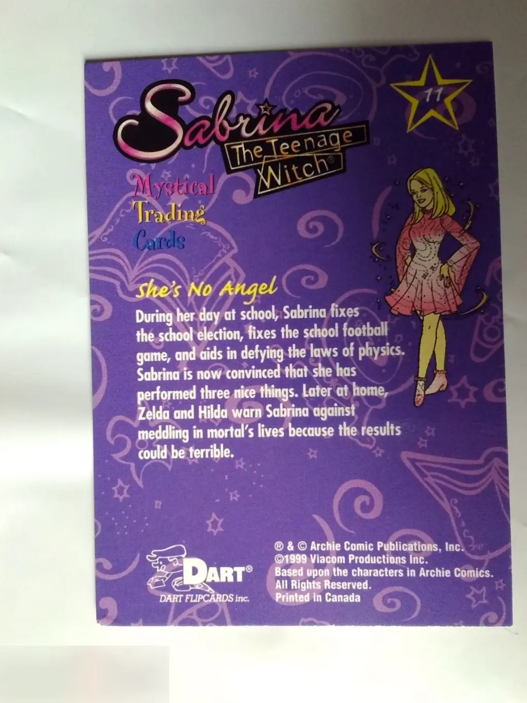 Бет Бродерик автограф на карточке Сабрина — маленькая ведьма 1