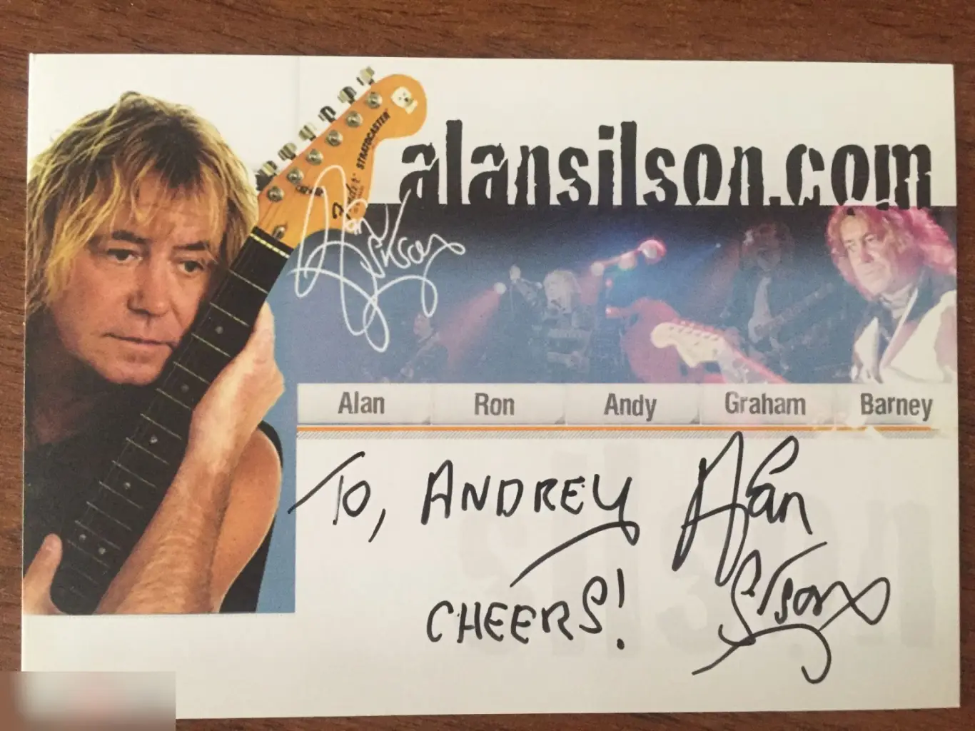 Алан Силсон автограф Smokie