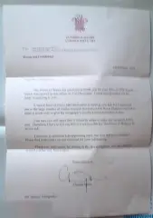 Конверт и письмо из Букингемского дворца 02.02.18 Чарльз, принц Уэльский
