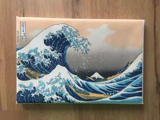 Большая волна в Канагаве картина на холсте 20х30 см