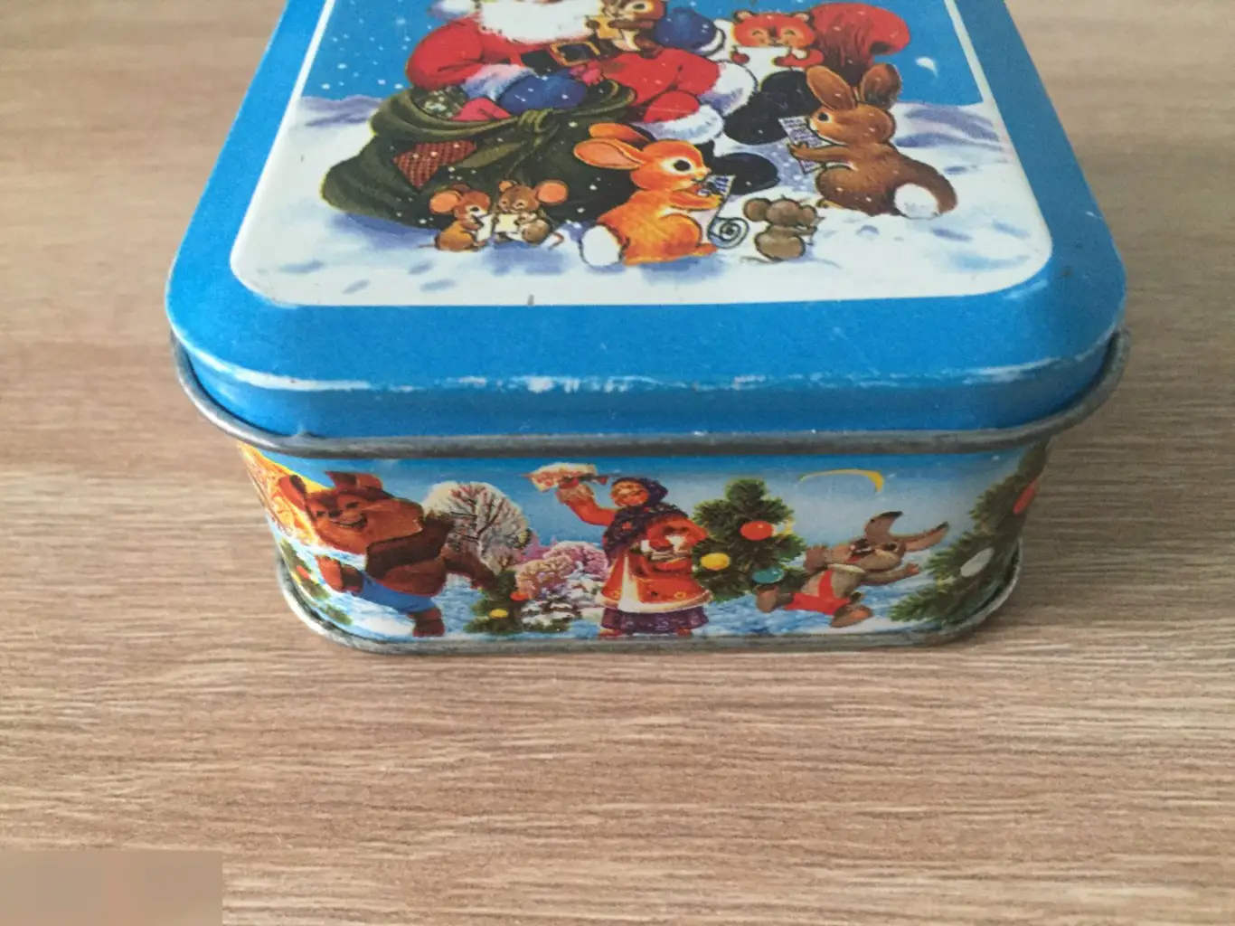 С Новым Годом! Металлическая баночка коробочка 2000-е 1