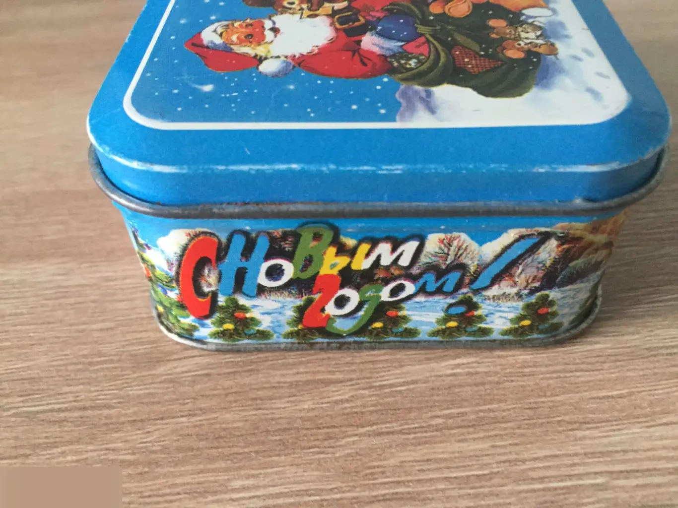 С Новым Годом! Металлическая баночка коробочка 2000-е 4