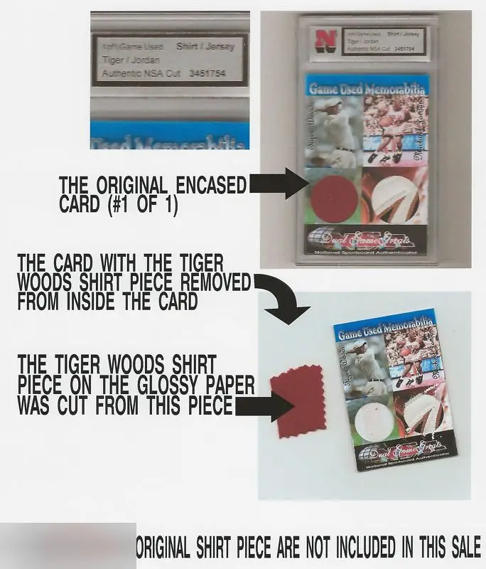 Кусочек рубашки Тайгера Вудса 3