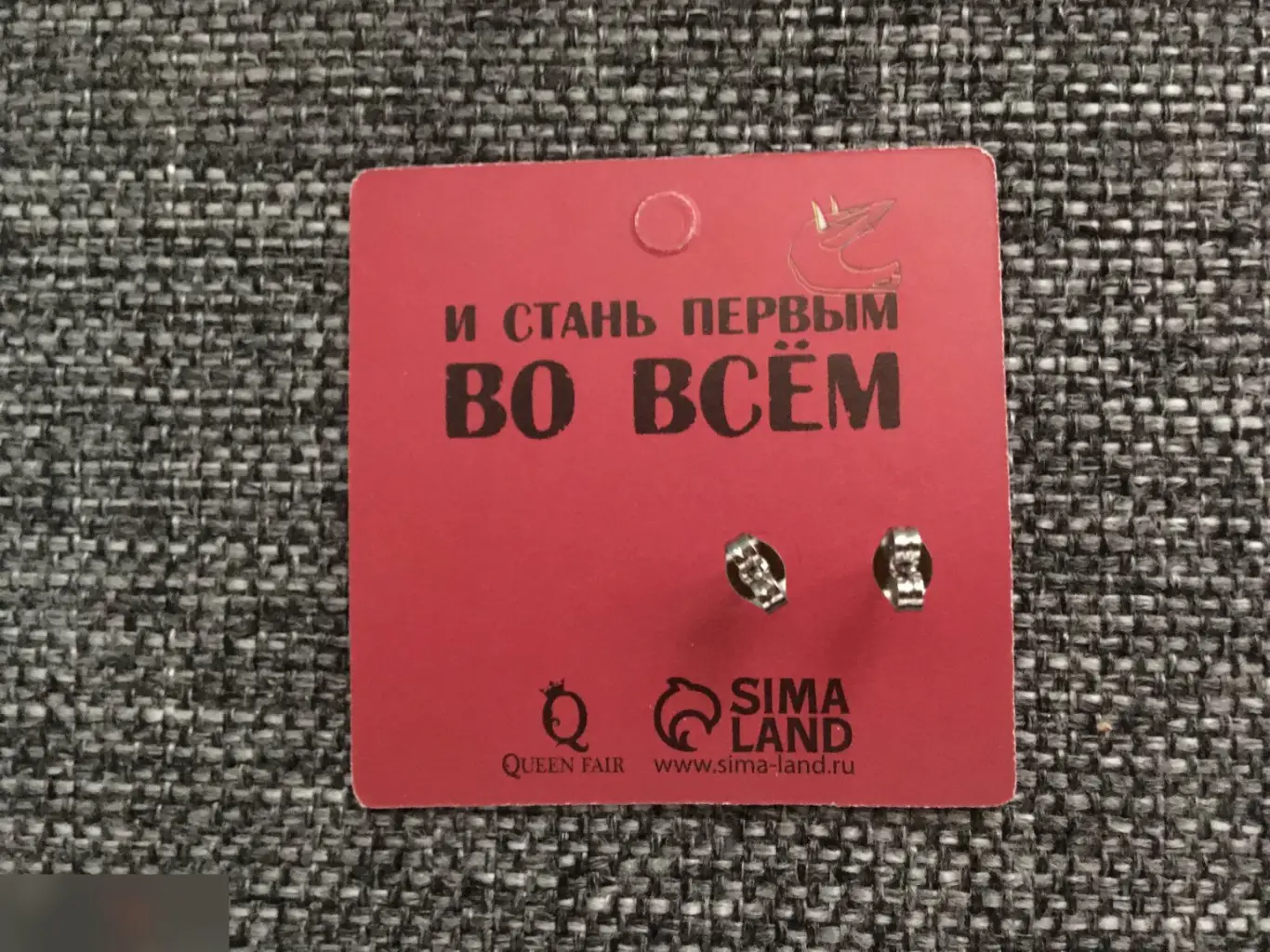 Иди к цели. Серьги-пусеты металл 1