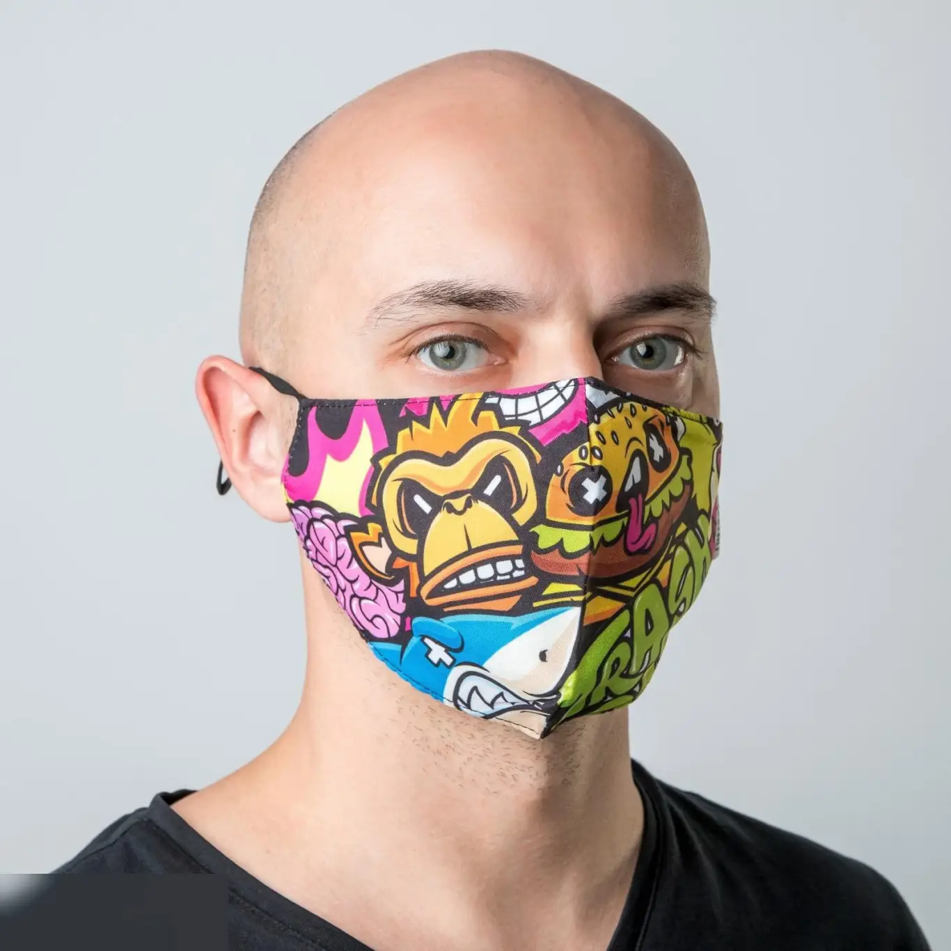 Маска тканевая с регулирующимися завязками TRASH синтетика