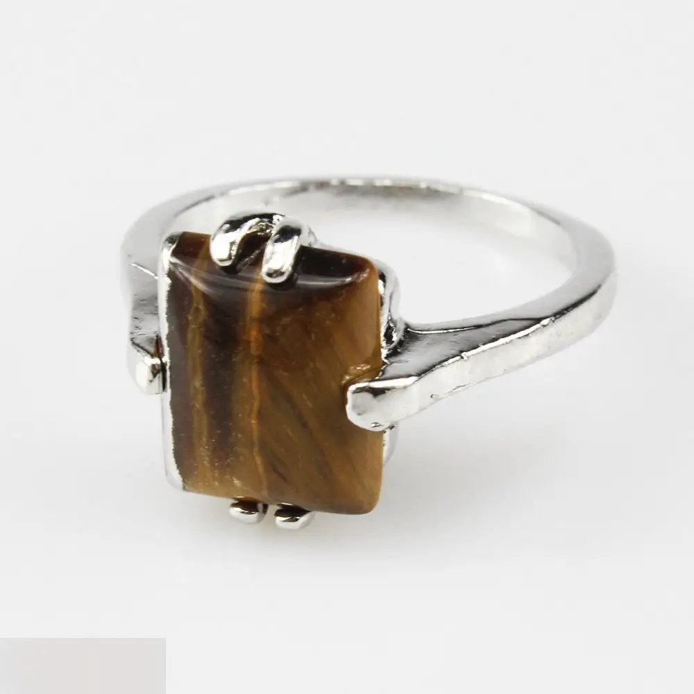 Кольцо тигровый глаз покрытие серебро 925 6