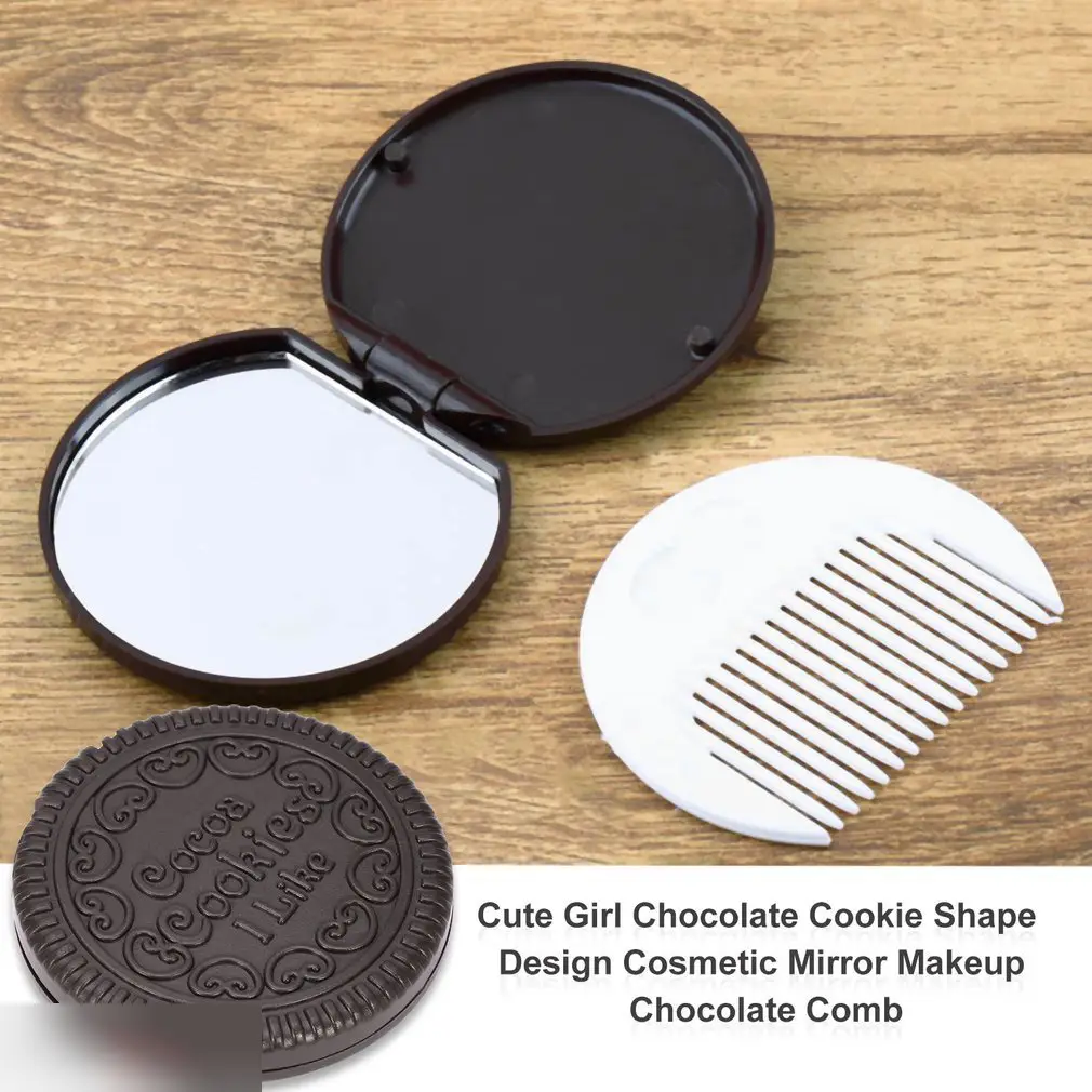 Карманное зеркало печенье с расческой