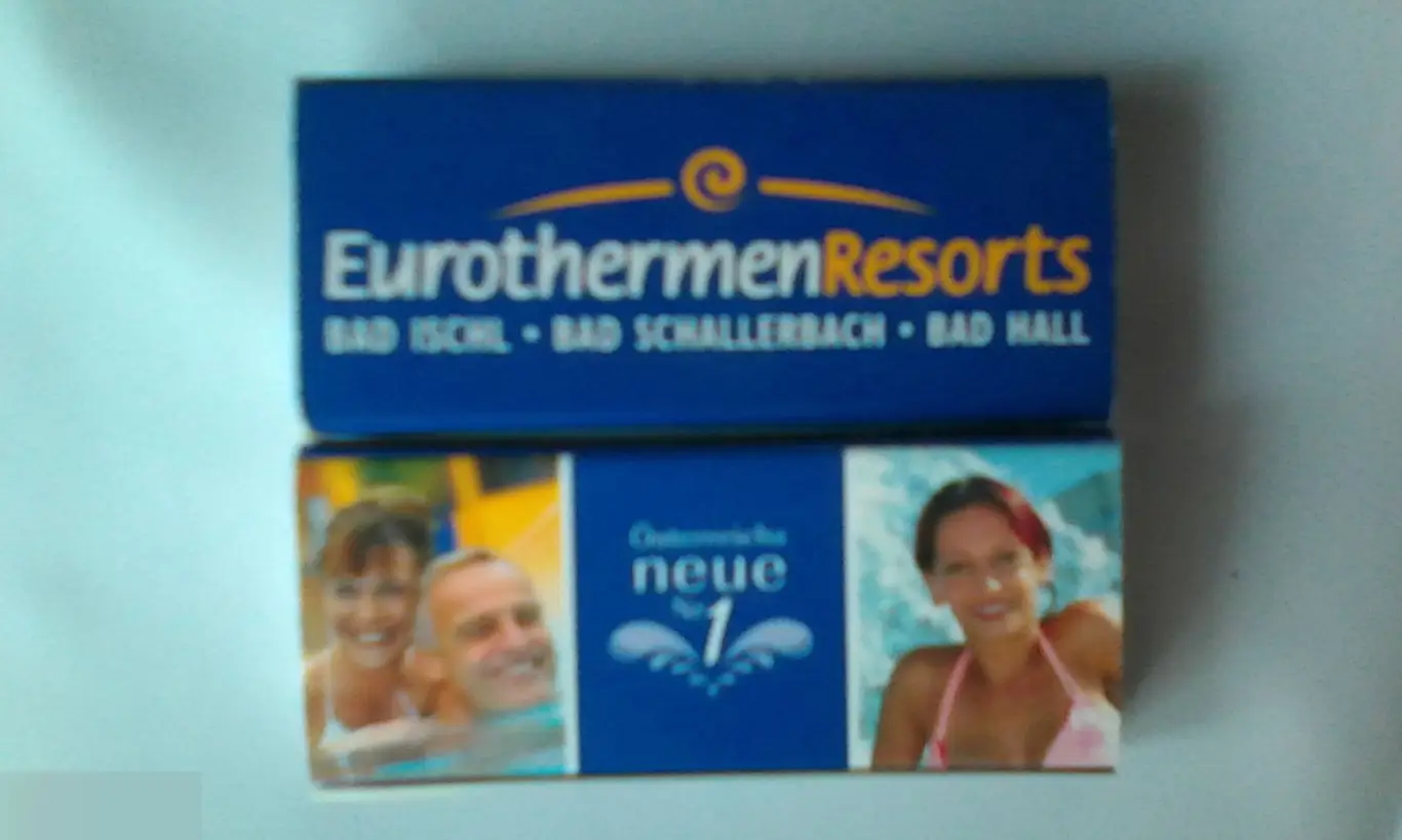 Коробок спичек новый полный Австрия Eurothermen Resorts