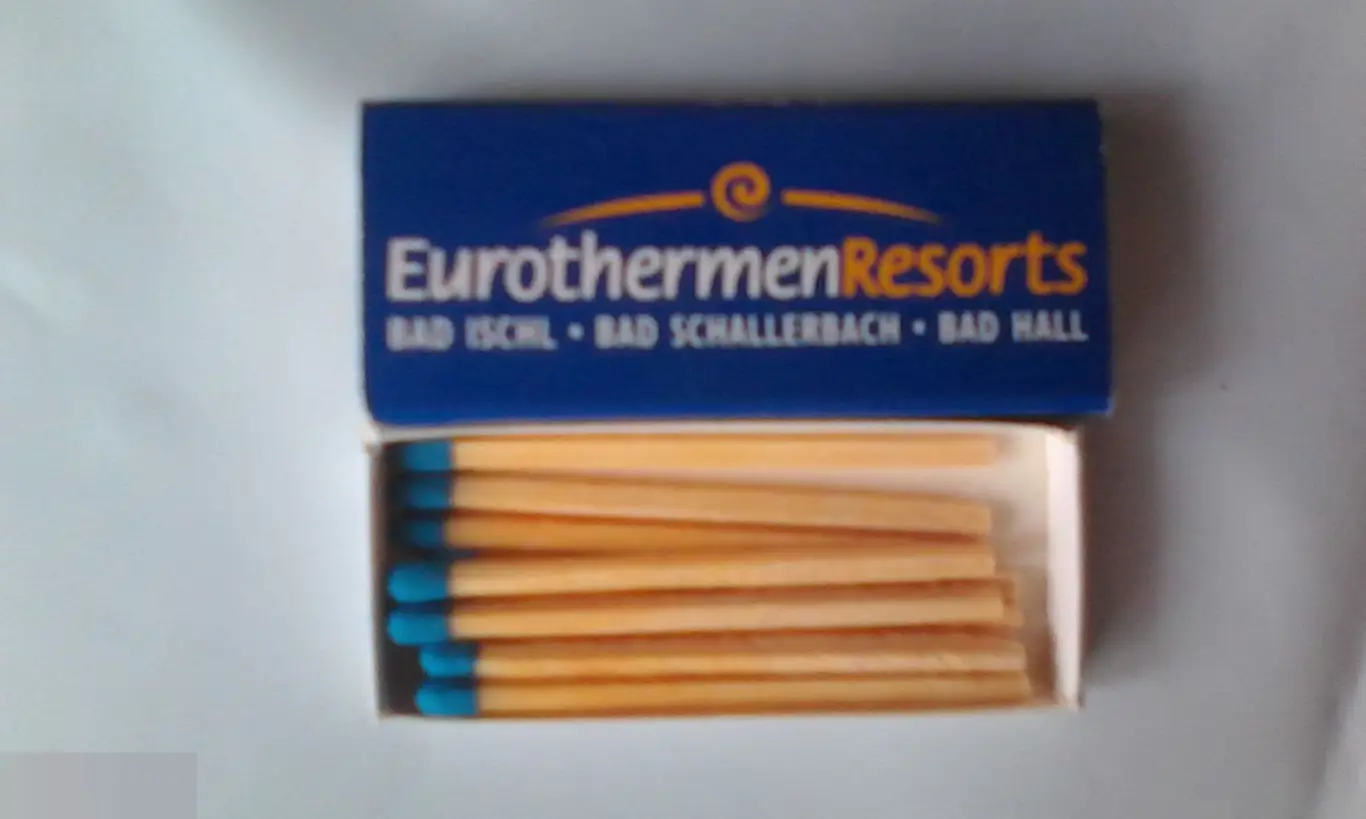 Коробок спичек новый полный Австрия Eurothermen Resorts 1