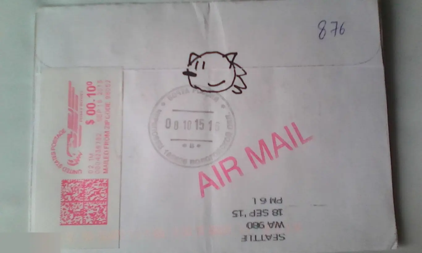 Хирокадзу Ясухара мини-рисунок на конверте Соник