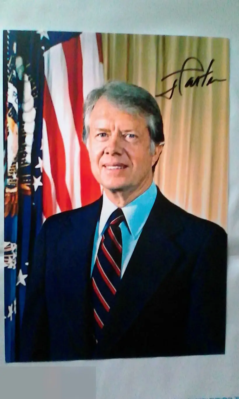 Джимми Картер автограф на фото