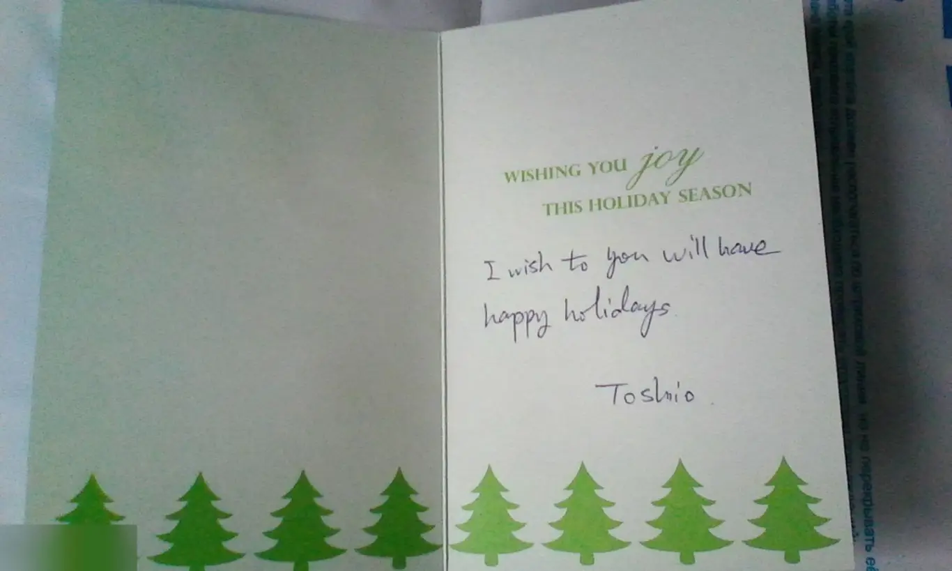 Япония конверт с подписанной открыткой прошедший почту 4