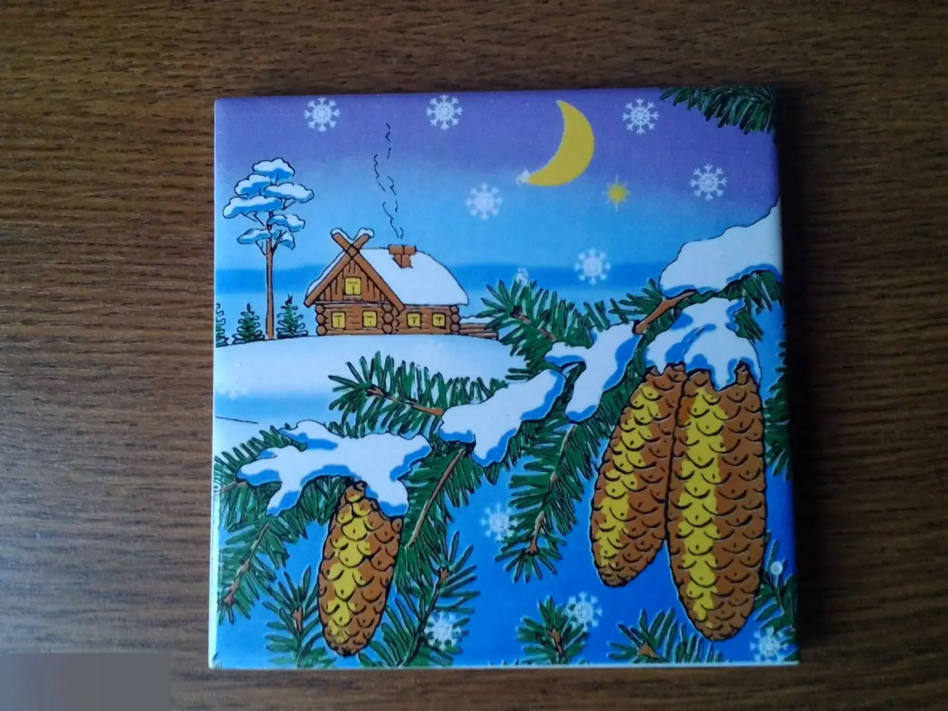 Подставка под горячее 10 см Китай керамика и пробка современная новая