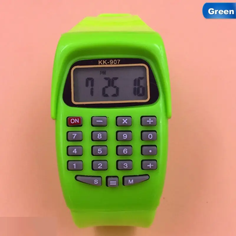 Часы-калькулятор наручные зелёные