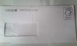 Письмо и конверт Qatar Airways Privilege Club Катар 2009