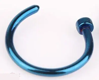 Поддельный пирсинг в нос синий