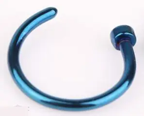 Поддельный пирсинг в нос синий