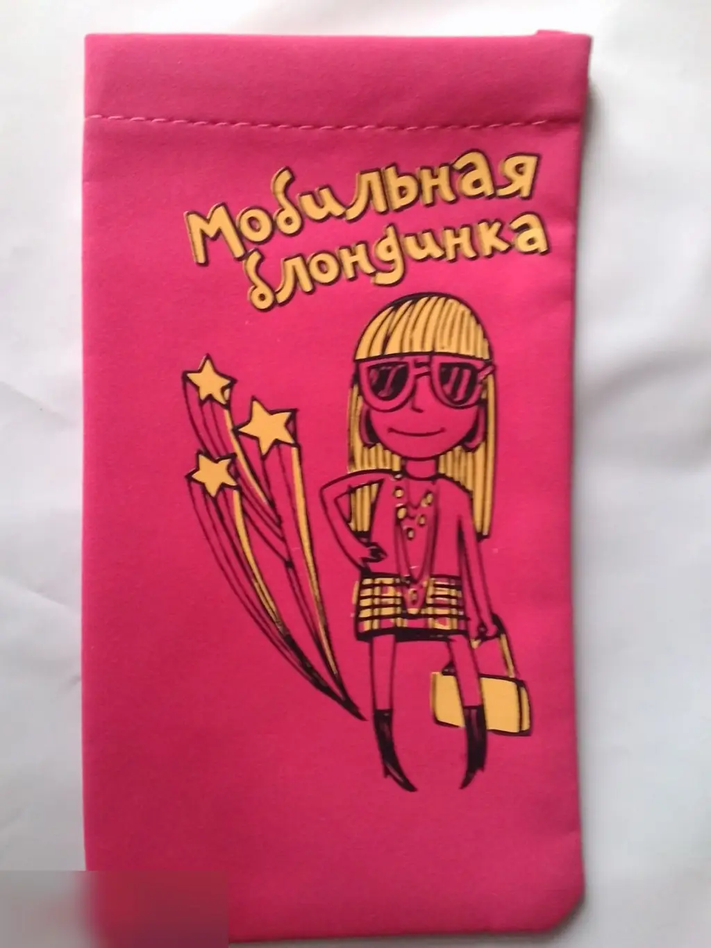 Мобильная блондинка чехол универсальный для телефона 7,5х13,5 см