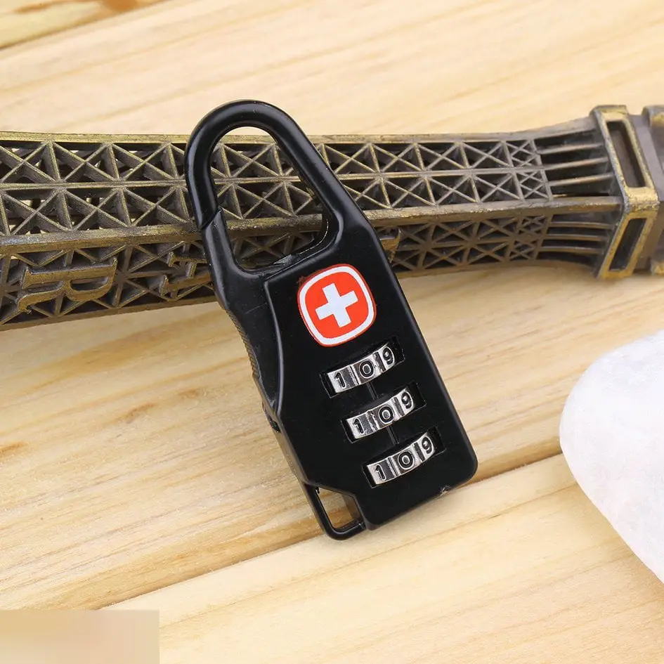 Навесной кодовый замок черный