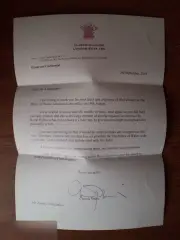 Конверт и письмо из Букингемского дворца 05.09.19 Чарльз, принц Уэльский