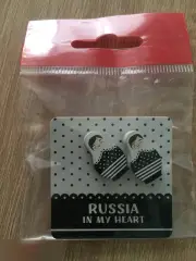 Матрёшки деревянные серьги-гвоздики