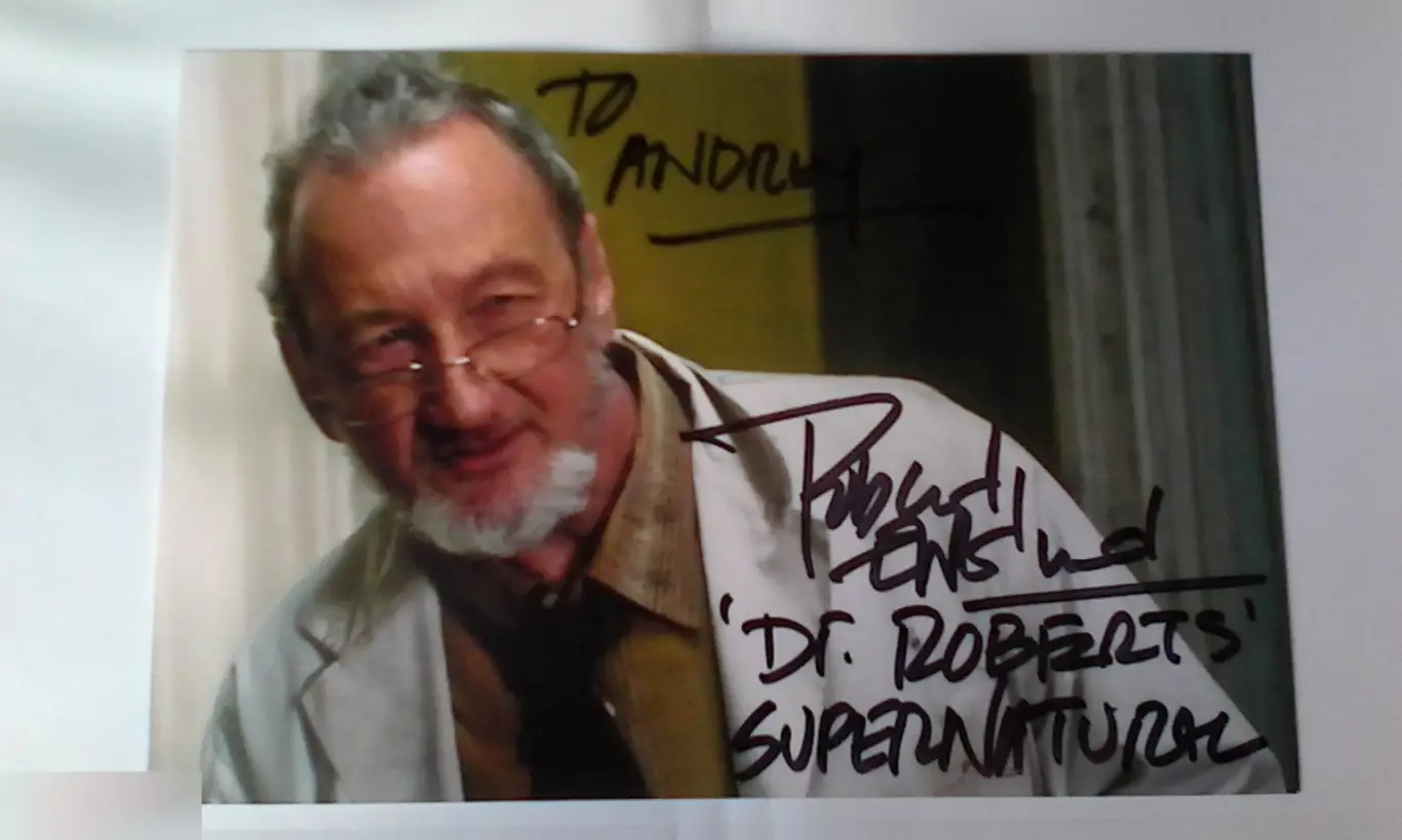 Роберт Инглунд автограф на фото Сверхъестественное