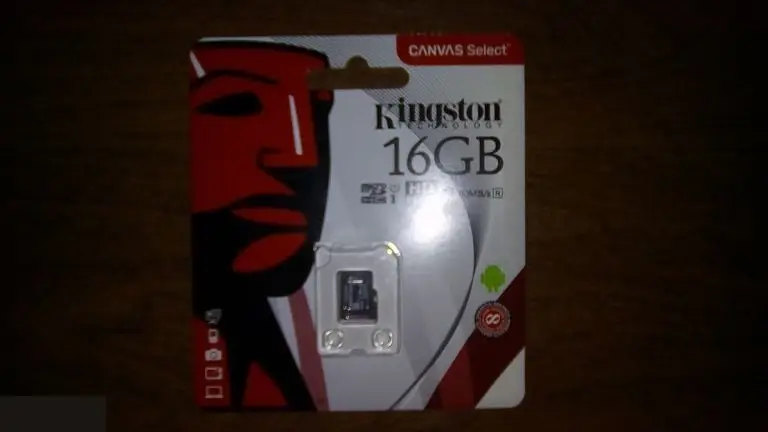 Карта памяти Kingston 16Gb (14,4) MicroSDновая реальный размер