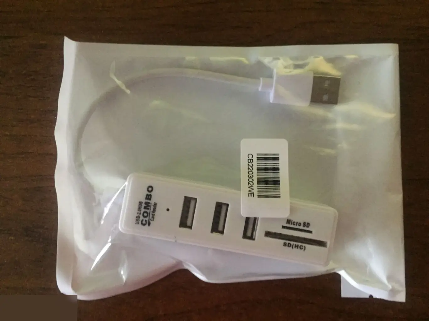 USB-концентратор хаб с картридером MicroSD SD(HC) USB 2.0