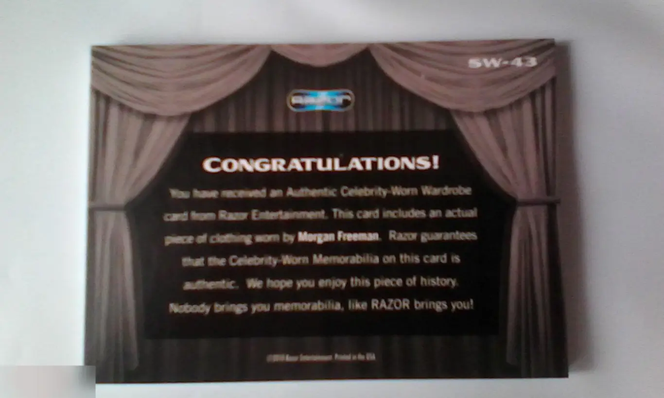 Морган Фримен кусок одежды Razor №2 1