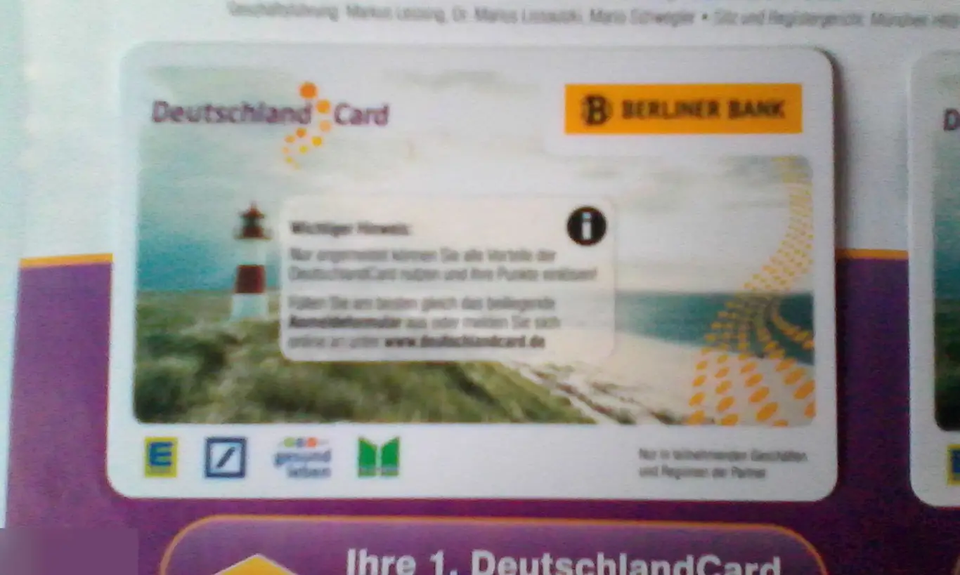 Две Deutschland Card Германия 1