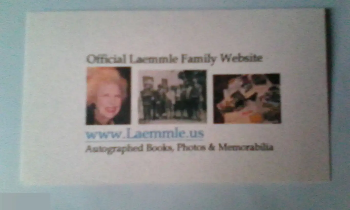 Визитка Official Laemmle Family Website США