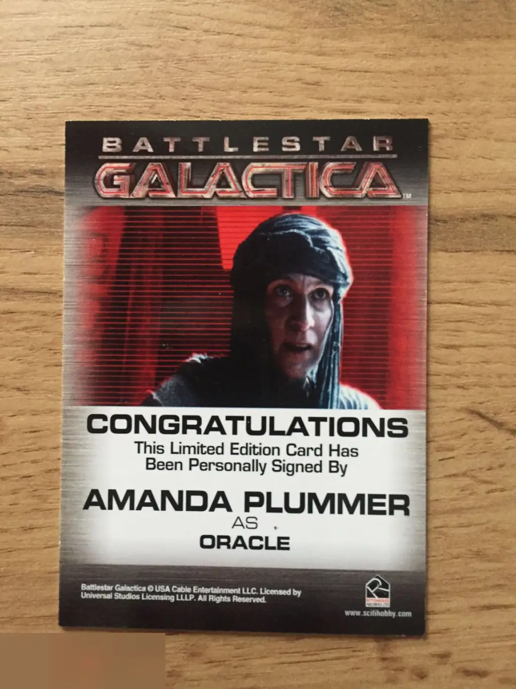 Аманда Пламмер лимитированная карточка с автографом Звёздный крейсер «Галактика» 1