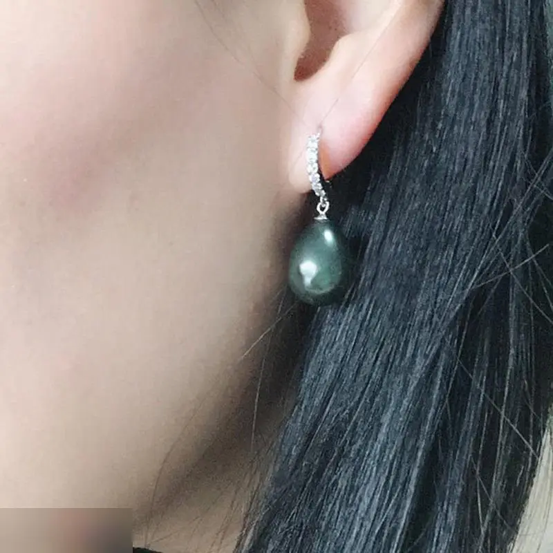 Серьги черный оникс покрытие серебро 925 2