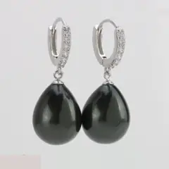 Серьги черный оникс покрытие серебро 925