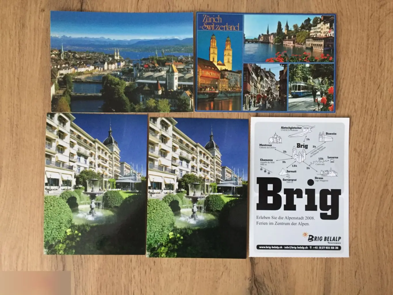 Швейцария 5 чистых открыток