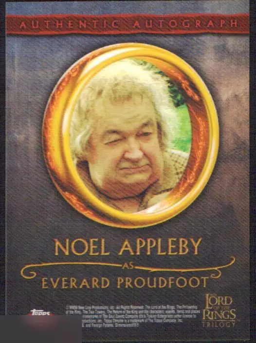 Ноэль Эпплби лимитированная карточка с автографом Властелин колец 1