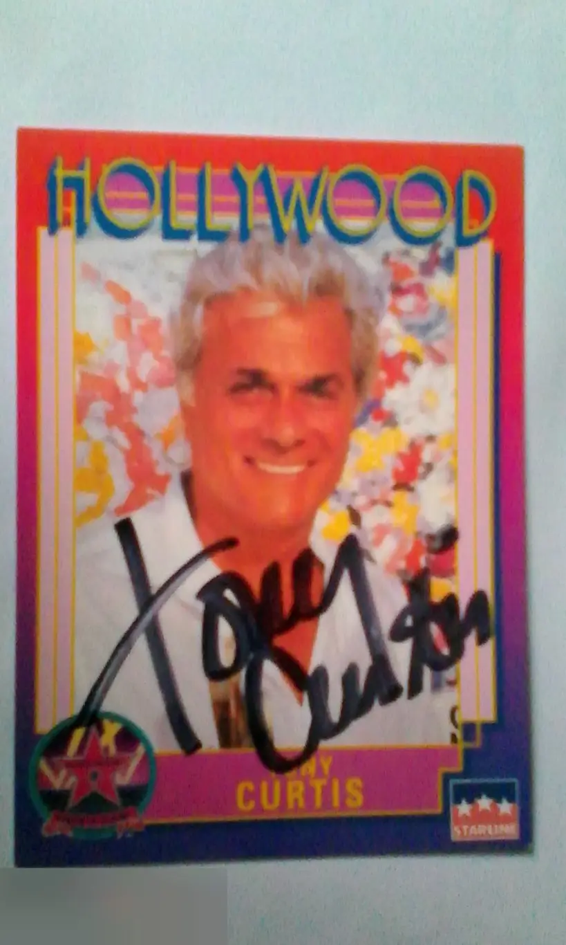 Тони Кёртис автограф на карточке