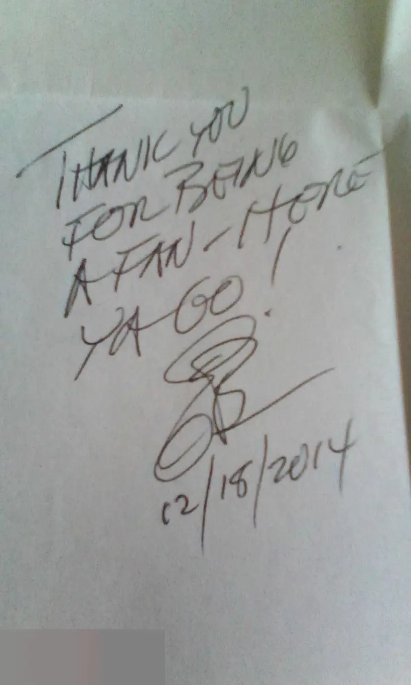 Эрл Боэн автограф записка