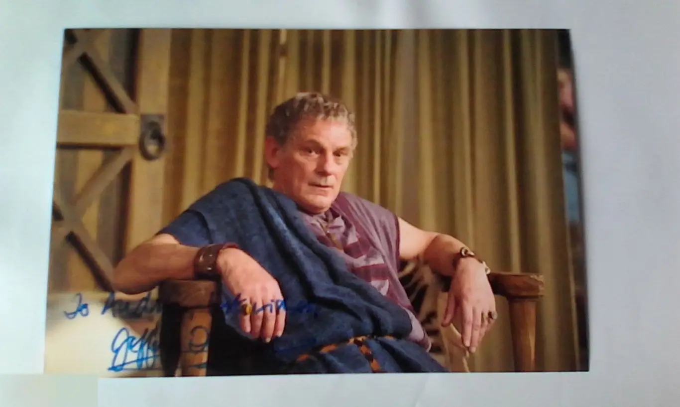 Джеффри Томас автограф на фото Спартак: Боги арены